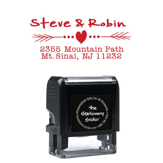 Heart Arrow Rectangular Self-Inking Stamp